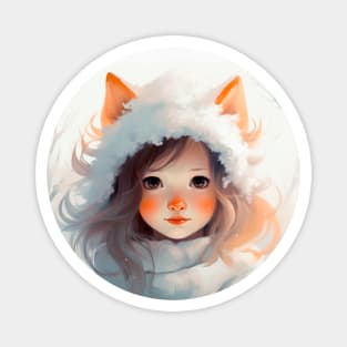 Girl - fox Magnet